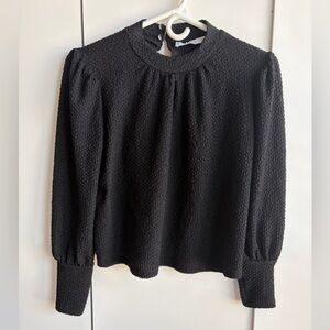 Mango Black Textured Blouse Size XS